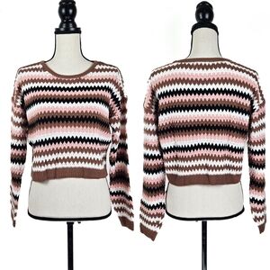 NWT NYC Knits Cropped Multicolor Striped Sweater